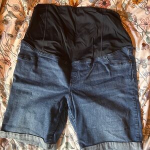 Isabel Maternity by Ingrid & Isabel Dark Denim Bermuda Shorts